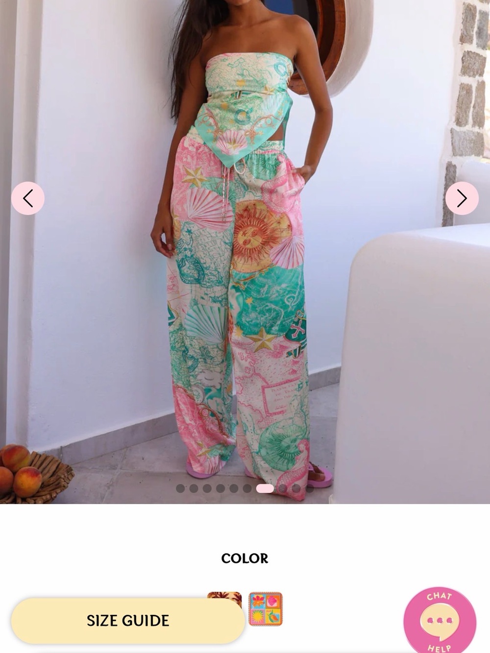 Kulani Kinis Pastel Seashell Wide Leg Jumpsuit - Mint, Pink, Yellow